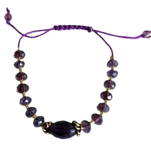 Classic Multi Glass Gold-Filled Beads Adjustable Bracelet - Picture 5 of 7